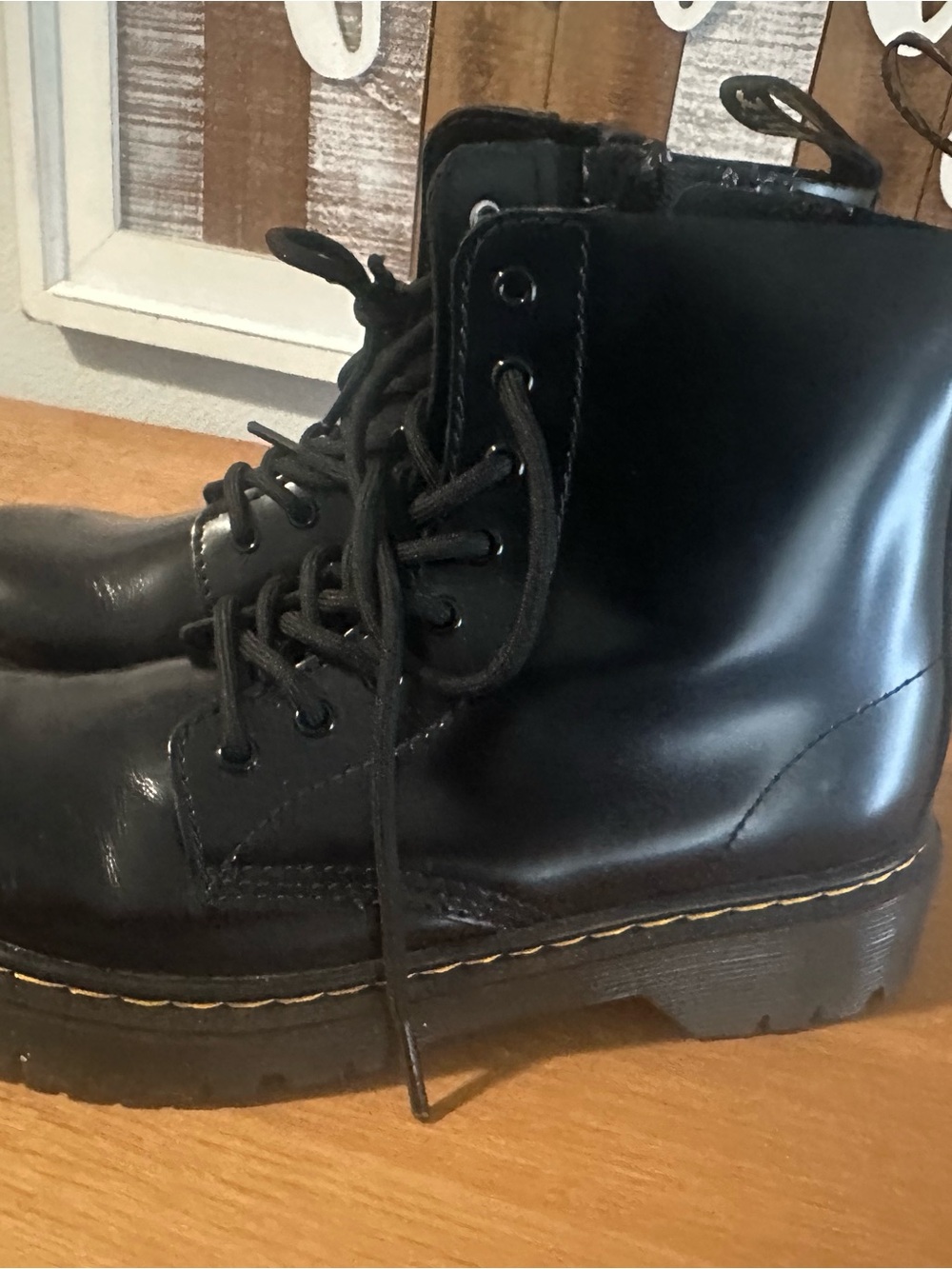 Dr Martens Black Platform Lace-Up Combat Boots